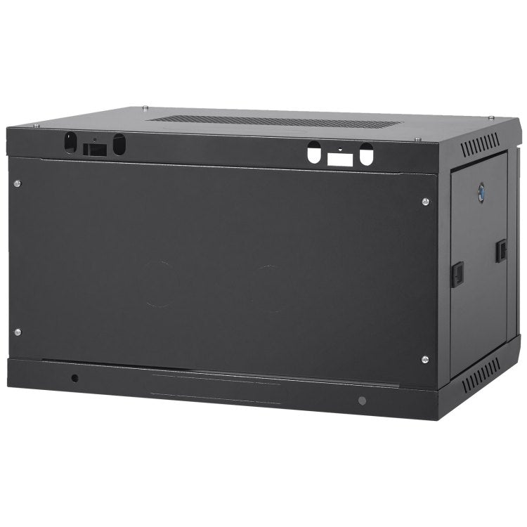 6U Wall Mount Network Server Cabinet, 15.5'' Deep, Server Rack Cabinet Enclosure, 200 Lbs Max. Ground Mounted Load Capacity, With Locking Glass Door Side Panels, For It Equipment, A V Devices