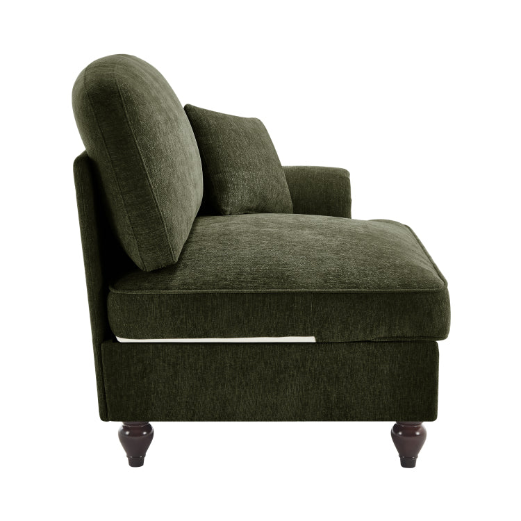 Sofa Rsf Chenille W 1 Pillow Green