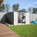 Outdoor Storage Shed 10X12 Ft, Utility Metal Tool Storage With Lockable Doors And Updated Frame Structure, Large Metal Garden Shed For Backyard, Patio Lawn, Black