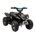 Aosom 6V Kids Atv 4 Wheeler Ride On Car, Electric Motorized Quad Battery Powered Vehicle With Forward Reverse Switch For 18 36 Months Old Toddlers, Black