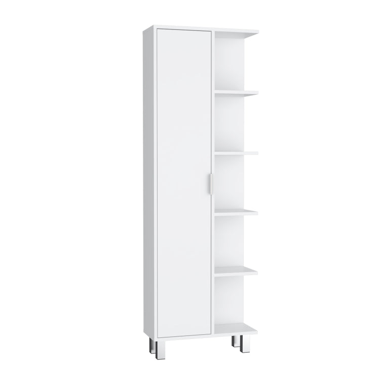 Keller Linen Cabinet 63" H, With 1 Door And 9 Shelves, White