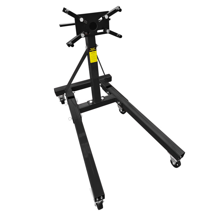 Engine Stand 2000Lbs Capacity, 360 Degree Rotating Engine Run Stand With 6 Casters, Heavy Duty Motorcycle Engine Stand With Foldable Frame For Auto Repair, Vehicle Maintenance, Black