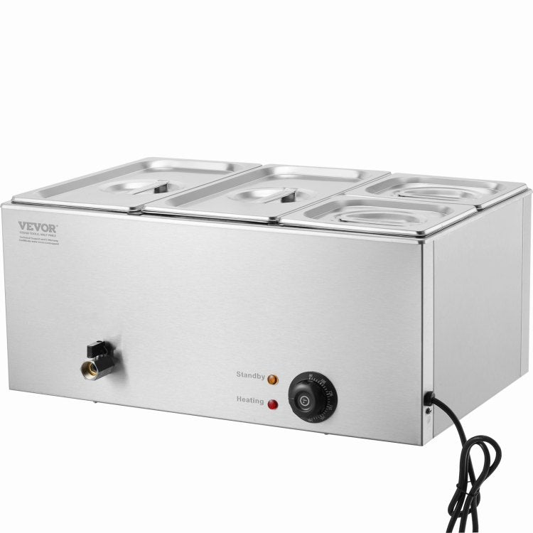 Commercial Electric Food Warmer 4 Pan Countertop Buffet 16.4Qt Bain Marie