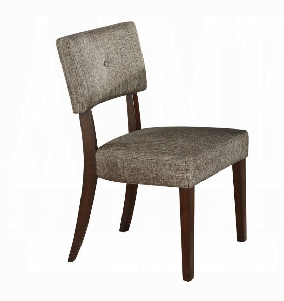 Drake Gray Fabric & Espresso Finish Side Chair Set Of 2