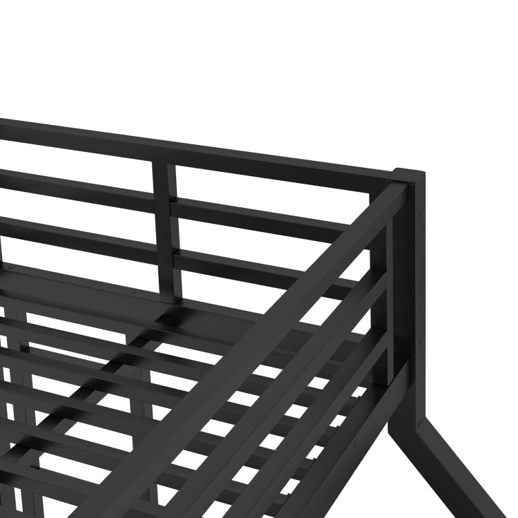 Metal Twin Xl Over Queen Bunk Bed For Teens And Adults,Noise Reduced No Box Spring Needed, Black