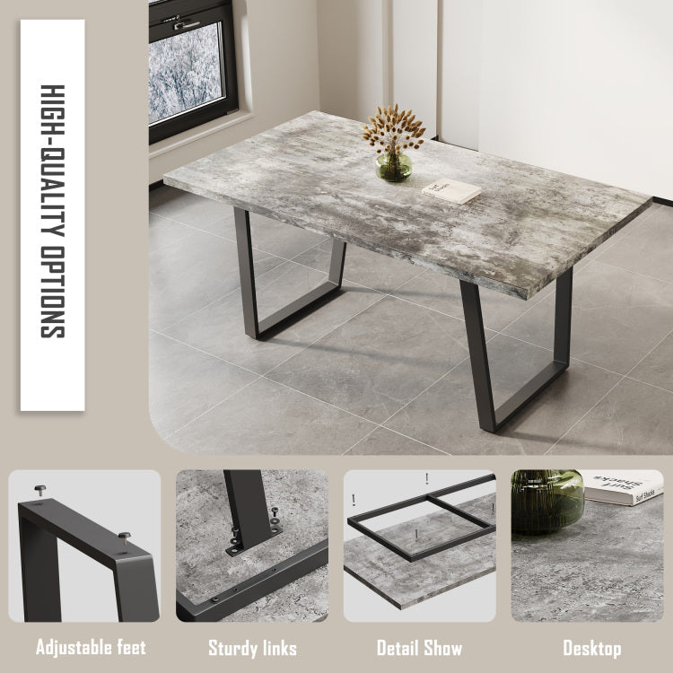 Simple And Modern Design, 6 Person Dining Table, 62.9 Inch Rectangular Mdf Dining Table, Perfect For Kitchen And Dining Rooms