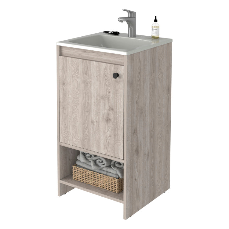Chariot Free Standing Vanity Cabinet, One Open Shelf
