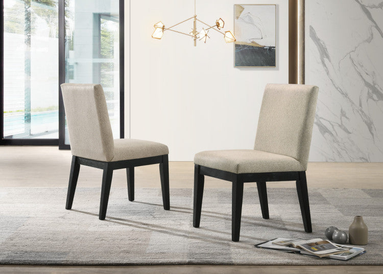 Jacopo Set Of 2 Beige Contemporary Fabric 19"W Dining Chair