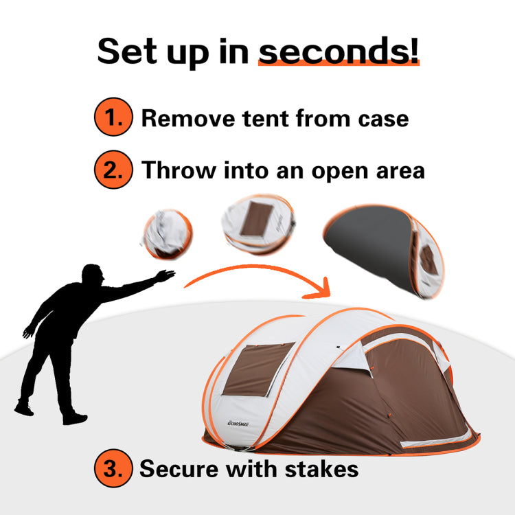 4 6 Persons White Brown Pop Up Boat Tent