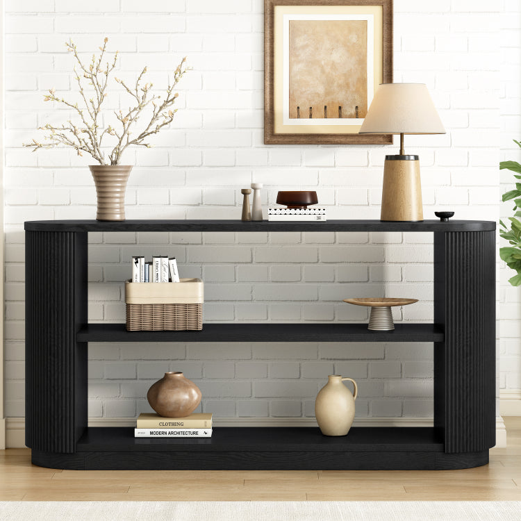 Mirod Modern Entryway Console Table Slim Sofa Table With Open Shelf & Elegant Wood Grain, Multi Functional Hallway Table For Living Room