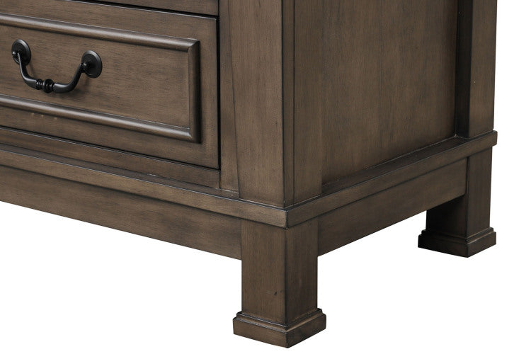 Transitional Style 1Pc Nightstand Usb Port Felt Lined Top And Dovetail Drawers Dark Walnut Finish Bedroom Furniture
