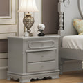 Grey 3 Drawer Nightstand