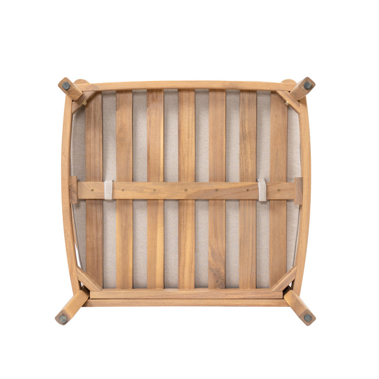 Mallorca Acacia Wood Club Chair With Seat Cushion, Set Of 1