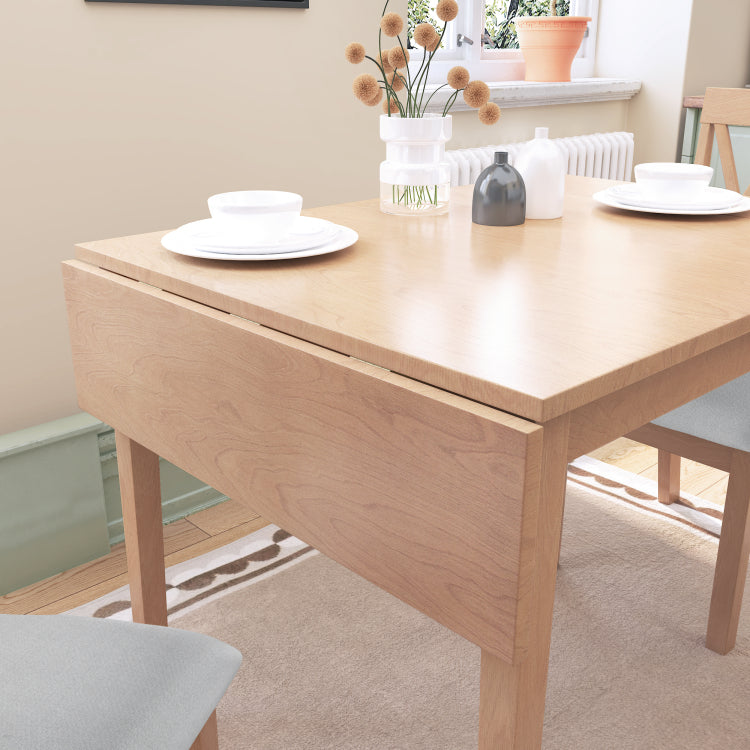29" 45" Extendable Dining Table For 4, Folding Kitchen Table With Rubberwood Legs, Space Saving Dinner Table For Living Room, Kitchen, Dining Room, Small Space Only Table