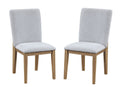 Delfina Set Of 2 Gray Linen Fabric 19"W Dining Chair