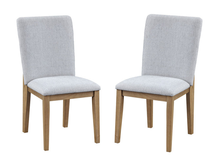 Delfina Set Of 2 Gray Linen Fabric 19"W Dining Chair
