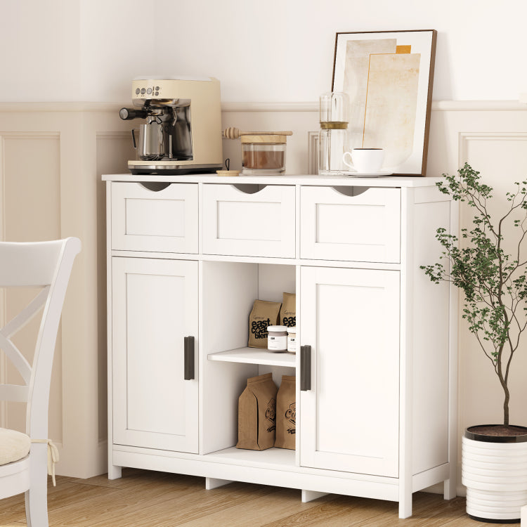 Storage Cabinets,Wooden Floor Cabinet,With Drawers And Shelves Storage Cabinets,Accent Cabinet For Living Room,Bedroom,Bathroom Furniture Home Decor White