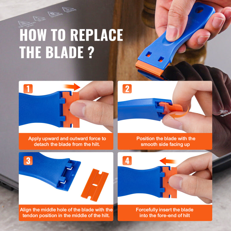 Plastic Razor Blade Scraper 2Pcs Scraper Tool 120Pcs Pom Plastic Blades