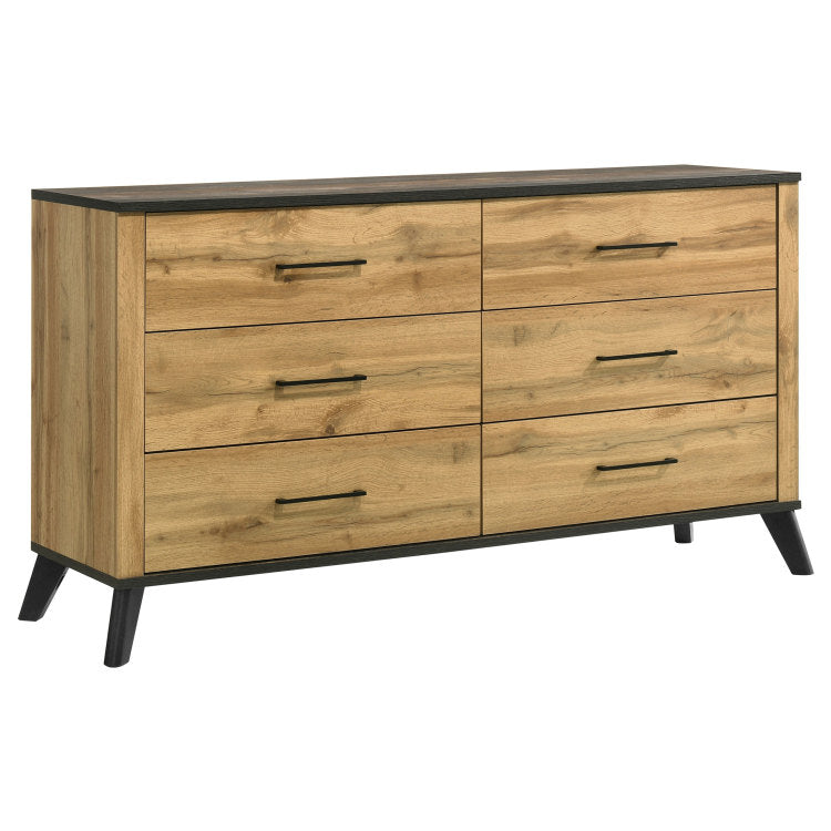 Fraser Natural Pine 6 Drawer Dresser Cabinet