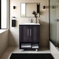 Wenge 1 Shelf Freestanding Bathroom Vanity Cabinet With Double Doors