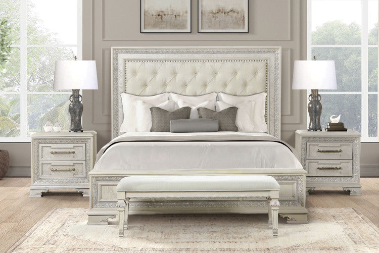 Traditional Style 1Pc Nightstand French And English Dovetail Drawers Ball Bearing Glide Usb Port Creamy White Finish Bedroom Furniture