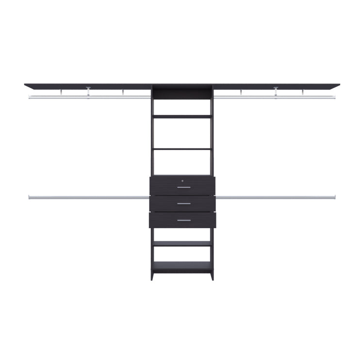 Closet System, 3 Drawers, 5 Shelves