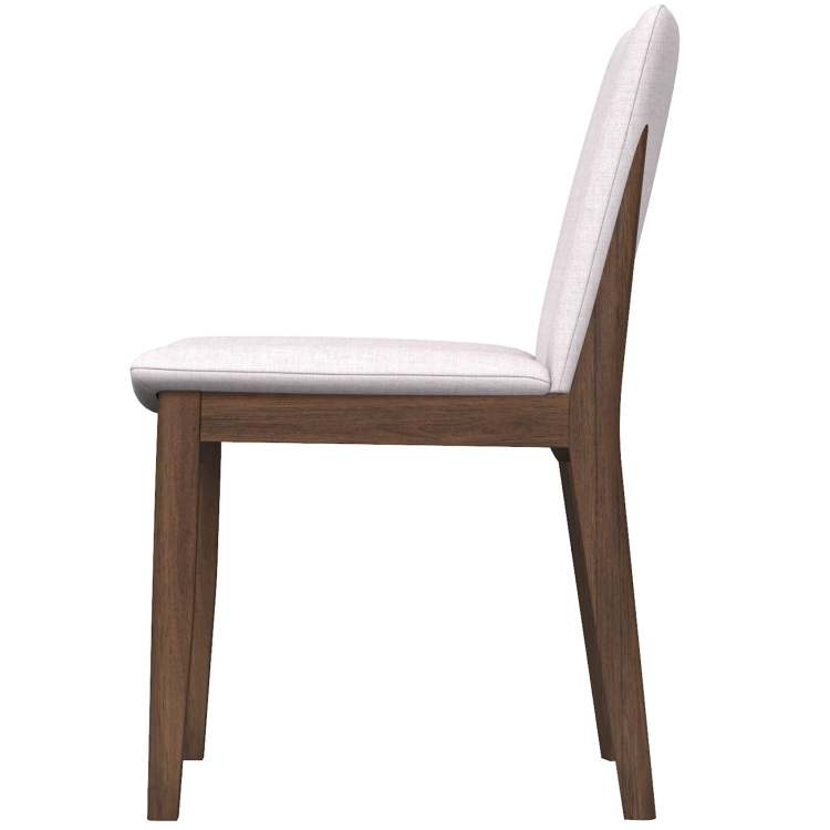 Modern Laura Mid Century Modern Solid Wood Dining Chair Set With Upholstered Fabric, Beige Linen, 20 X 20 X 32 Inches Set Of 2