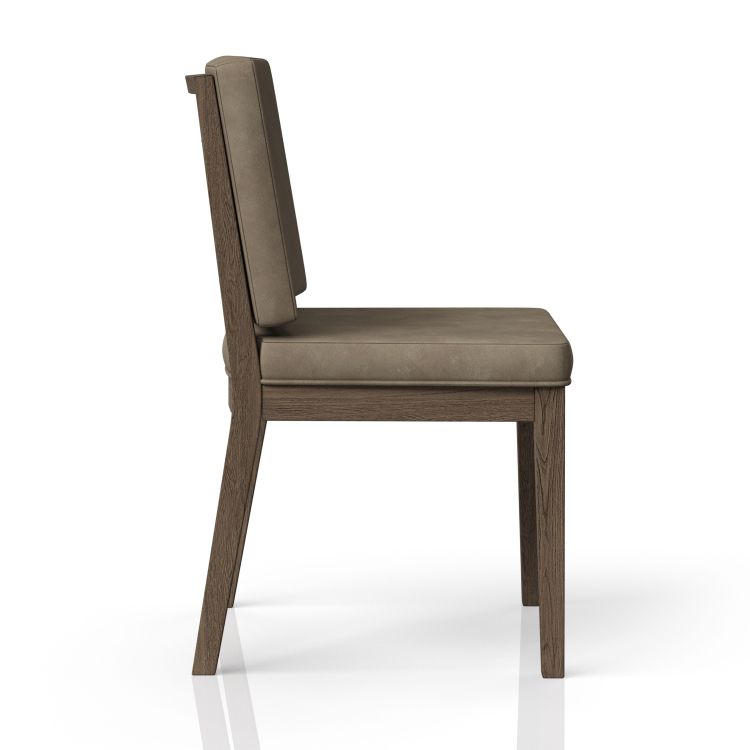 Latte And Leather Soft Back Chair Set Of Two