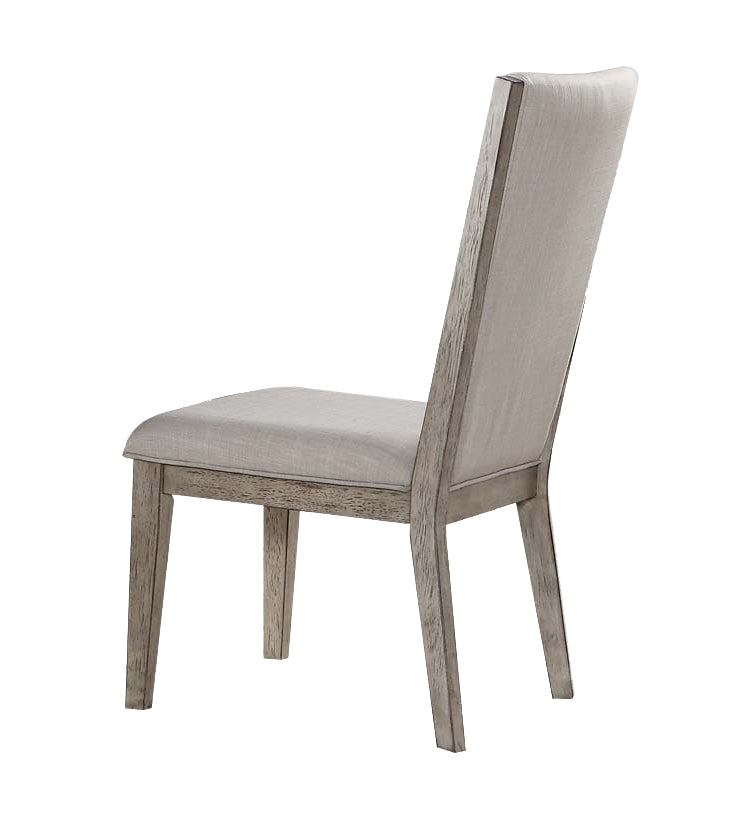 Rocky Fabric & Gray Oak Finish Side Chair Set Of 2