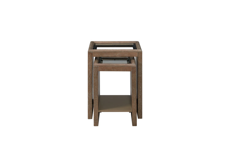 Nesting Tables With Glass Top Cocoa