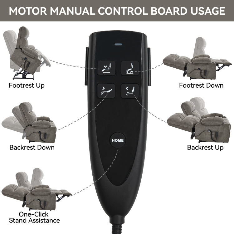 Brown Dual Motor Infinite Position Up To 350 Lbs Chenille Power Lift Recliner Chair, Heavy Duty Motion Mechanism With 8 Point Vibration Massage And Lumbar Heating, Dual Cup Holders