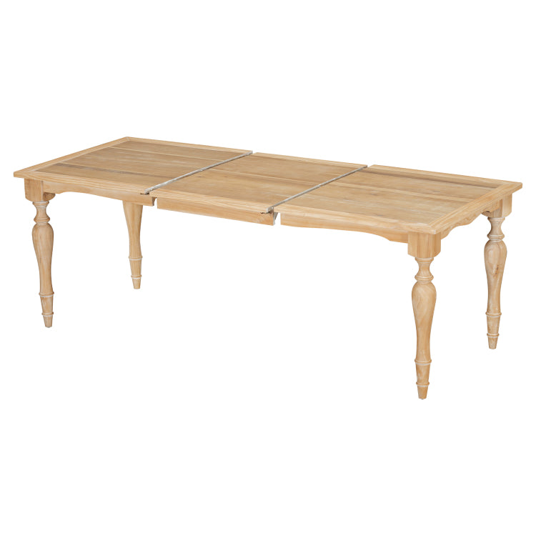 Vintage Traditional 82.7Inch Extendable Dining Table With 23.6Inch Removable Leaf, Natural