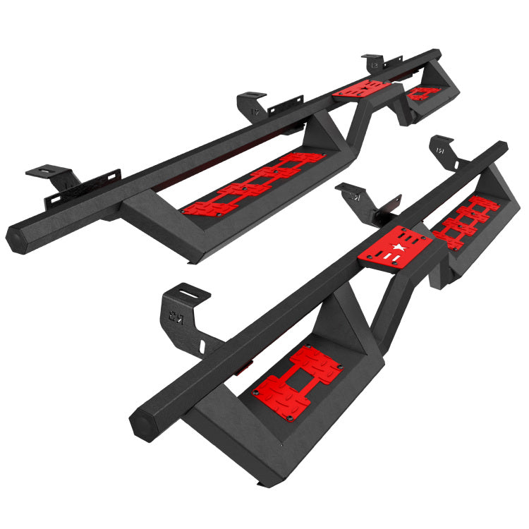 Running Boards Compatible For 2018 2026 Jeep Wrangler Jl 4 Door Black Powder Coated Nerf Bar W Two Stairs Design Two Color Pedals Switchable Freely