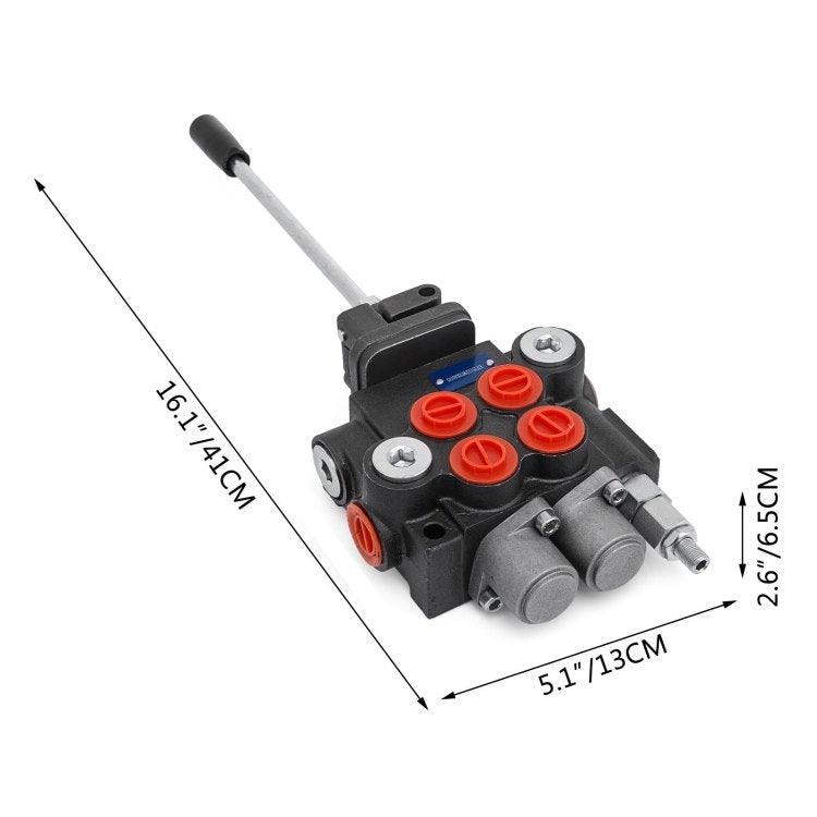 Hydraulic Valve 2 Spool Hydraulic Joystick Control Valve 11Gpm Hydraulic Directional Control Valve Double Acting For Tractors Loaders Tanks