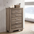 Harrison Washed Taupe 5 Drawer Bedroom Chest
