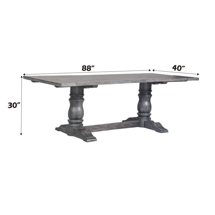 Leventis Weathered Gray Finish 7Pcs Dining Room Set