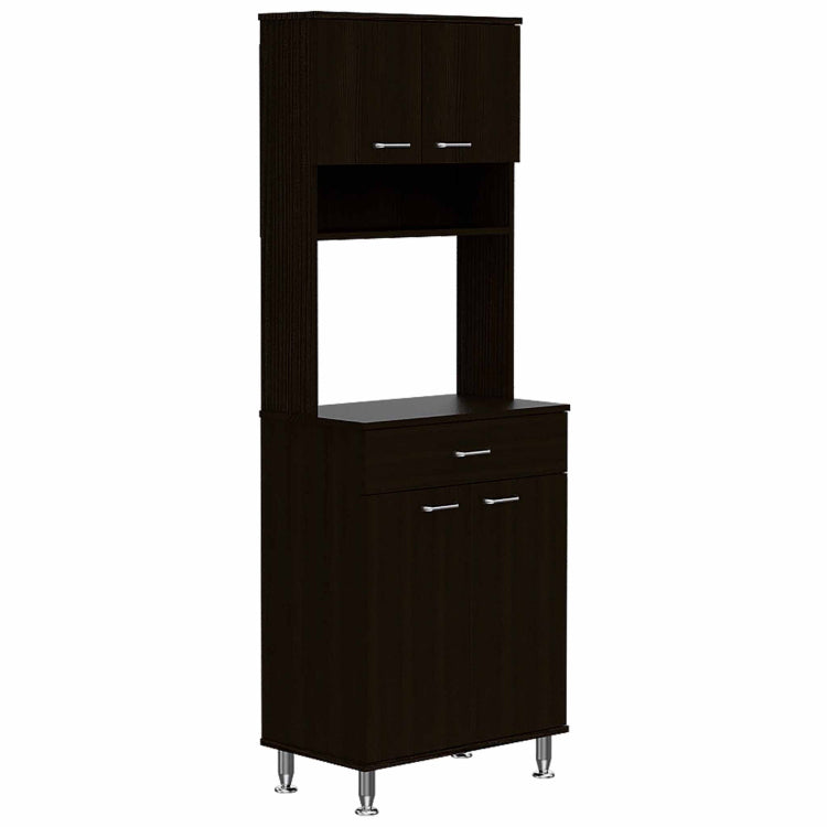 1 Drawer 1 Shelf Area Pantry With Adjustable Metal Legs Wenge