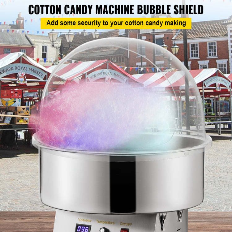 Candy Machine Bubble Shield 20.5 Inch Clear Plastic Cotton Candy Cover For Commercial Candy Maker Machine