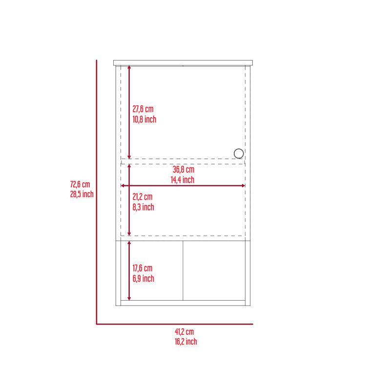 St. Angelo Medicine Cabinet, Two Internal Shelves, Single Door, One Shelf