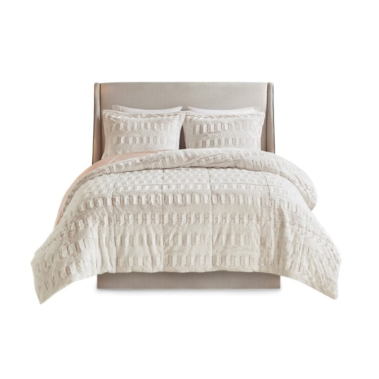 Twin Twin Xl Back Print Long Fur Comforter Mini Set