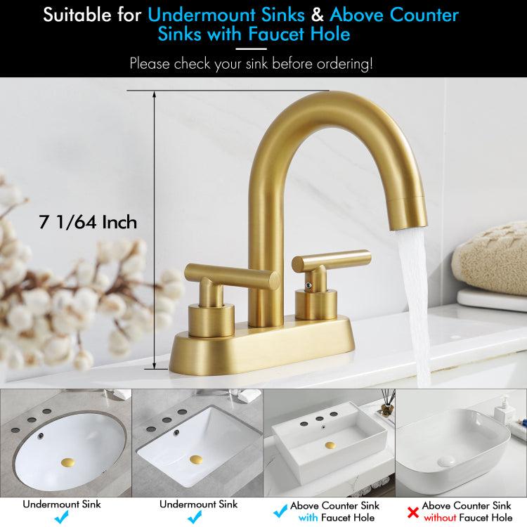 4 Inch Vanity Faucet Bathroom Faucet Dual Handle Bathroom Basin Faucet Leak Free Brass