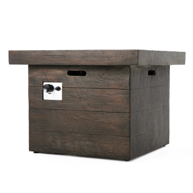 Anchorage 32'' Wood Square Mgo Fire Pit Brown 40,000 Btu