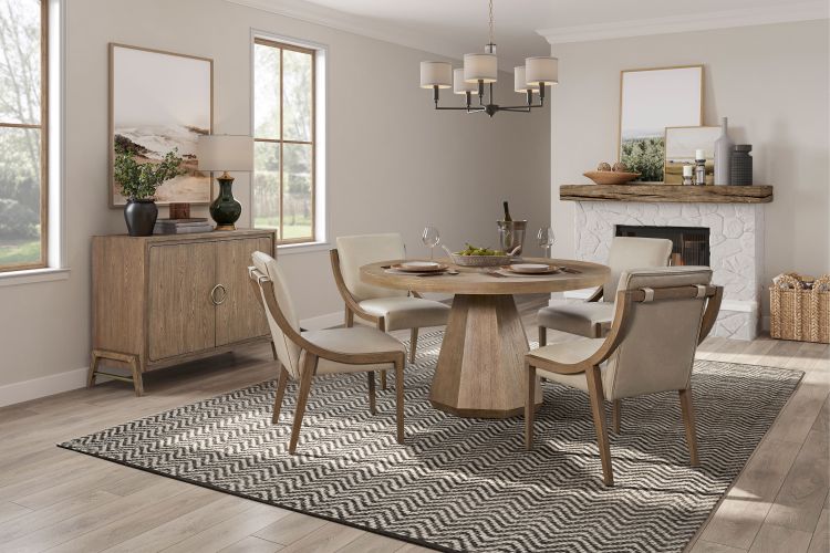 Round Dining Table W Lazy Susan Latte