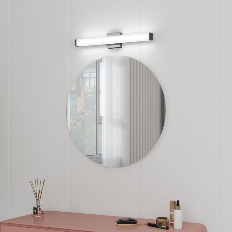 Bathroom Vanity Light Black 25 Inch Modern Vanity Lights For Bathroom 14W Led Bath Lights Over Mirror Cool White Light 6000K