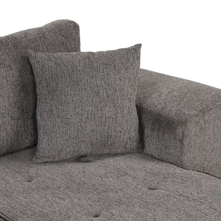 104.5" Modern L Shape 3 Seat Reversible Sectional Couch, Pull Out Sleeper Sofa With Storage Chaise And 2 Stools For Living Room Furniture Set,Knox Charcoal Old Sku:Sg000431Aaa
