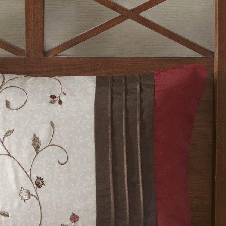 Embroidered 7 Piece Comforter Set Red Queen