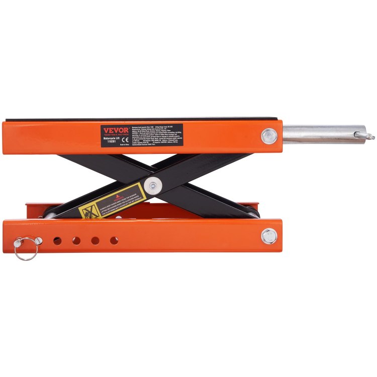 Motorcycle Lift, 1100 Lbs Motorcycle Scissor Lift Jack With Wide Deck & Safety Pin, 3.7" 13.8" Center Hoist Crank Stand, Steel Scissor Jack For Street Bikes, Cruiser Bikes, Touring Motorcycles