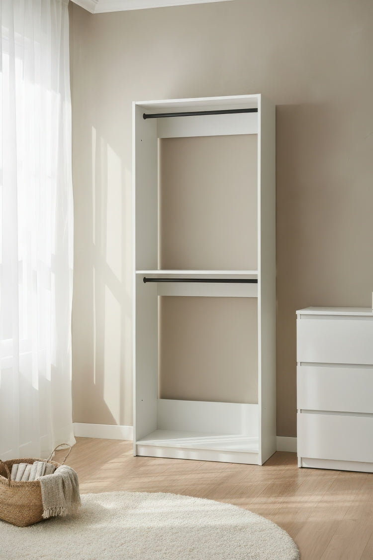 Prosper 32" White Wood Walk In Closet With Two Rods