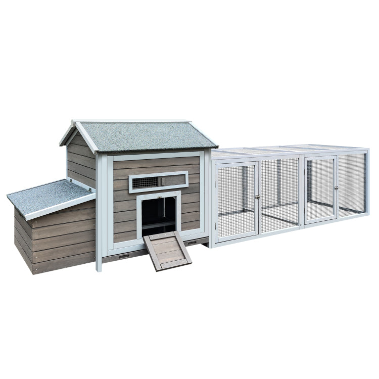 118 Wooden Chicken Coop Hen House Poultry Cage With Free Range Doors, Nesting Box,Leakproof Pull On Tray