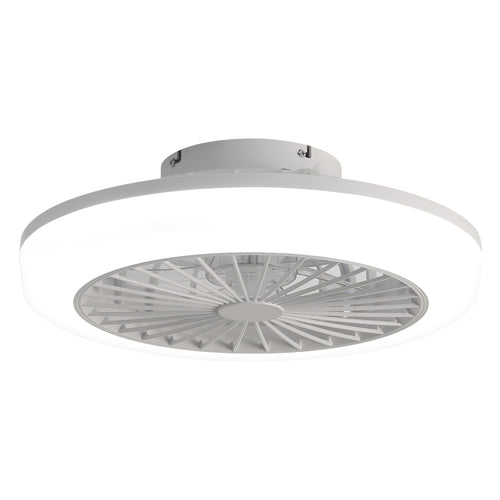 18 Inch Enclosed And Remote, Flush Mount Bladeless Modern Low Profile For Bedroom Kitchen Dining Room